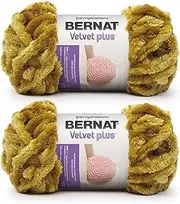 [Bernat] Velvet Plus Golden Moss Yarn - 2 Pack of 300g/10.5oz - Polyester - 6 Super Bulky - Knitting/Crochet