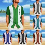 Stylish Holiday Party Mens Shirts Mens Tops Button Down Casual Collared