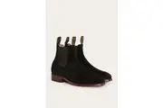 Ringers Western Kununurra Mens Chelsea Leather Boots Shoes in Black Suede EE Width