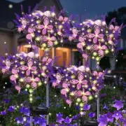 Solar Garden Lights Outdoor, 4 Pack Purple Lavender 4 Pack, Warm White