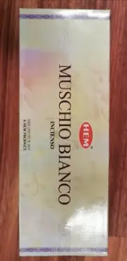 6 HEM Incense Sticks WHITE MUSK 6 hexagon packets FREE POSTAGE