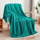 Exclusivo Mezcla Teal Fleece Throw Blanket for Couch ( 50x70 IN ),