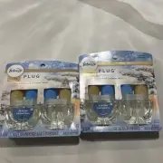 NEW LUXE SCENT! 4 Ct Febreze Plug Oil Refills Odor-Eliminating, Serene Snowfall