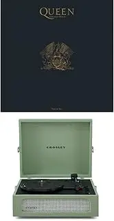 Crosley Voyager Portable Bluetooth Turntable (Sage) and Queen - Greatest Hits II [Bundle]