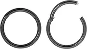 [365 Sleepers] 2PCS 16G Titanium Implant Grade 6mm - 16mm Hinged Hoop Segment Lip Nose Ring Helix Tragus Septum Unisex Sleeper Earrings