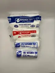 50/250/500 packs White kitchen tidy Bags 18lt 27lt 36lt 55lt easy tear off roll