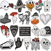 [Juinte] 20 Pieces Enamel Pin Brooches Cute Pins Musical Instrument Lapel Badge Cartoon Plant Enamel Pin Funny Button Backpack Pins for Backpacks Clothes Hats