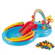 Intex Rainbow Ring Inflatable Play Center Pool with Fun Ballz, 100 Pack