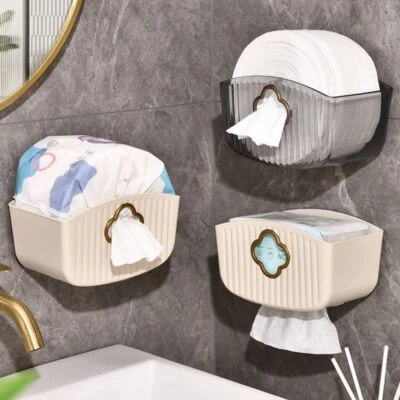 Wall Mounted Tissue Box Inverted Light Luxury Tissue Holder Face Towel Storage