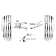 Chrome Driver Footboard Floorboard & Bracket Fit For Harley Softail Deluxe 18-24