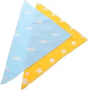 TINEASUR 2pcs Unisex Baby Bibs Cotton Drool Bibs for Infants Double Layer Comfortable Stylish Bandanas Washable Adorable Newborn Toddler Set