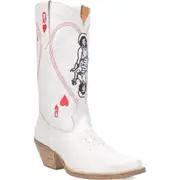 Dingo Queen a Hearts Western Boot in White at Nordstrom, Size 7.5