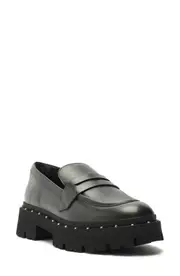 Schutz Christie Platform Penny Loafer in Black at Nordstrom, Size 6