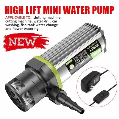 High Lift Mini Water Pump 110V-240V 10M Lift for Cutting Machine Flow FIsh Tank