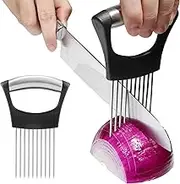 Onion Holder & Slicing Tool – Versatile Cutter for Onion, Lemon, Potato, Tomato, Avocado, Eggs, and Meat – Food Slicing Assistant for Easy, Even Cuts