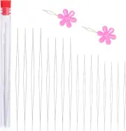 16 Pcs Big Eye Beading Needles 4 Sizes Beading Needles, Seed Beads Needles Open