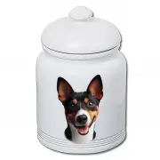 Basenji Tricolor Ceramic Treat Jar