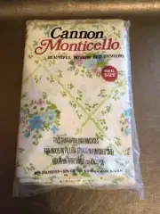 Cannon Monticello Blue Green Floral Standard Pillowcases Set of 2 Shabby Chic