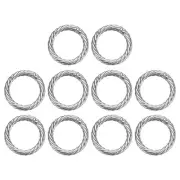 10Pcs Spring O Rings 1" Round Trigger Snap Hook Circle Silver Key Ring Clip