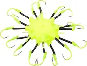 2 Pack Fluorescent Squid Fishing Hooks Saltwater Squid Glow Dark Lure Hooks for Night Fishing