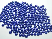 2000 Royal Blue Acrylic Half Pearl Flatback Round Bead 4mm Nail Art Scrapbook