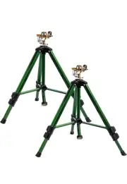 Set of 2 Irrigation Sprinklers System Heavy Duty on Tripod Base W/ 360° Rotation