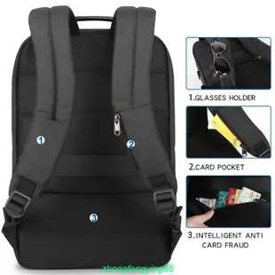 Tigernu大容量旅行15.6“19”防盜筆記本電腦背包男士防水帶USB充電端口男背包後背包 3905