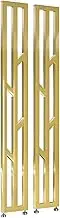 YVYKFZD 2 Pcs Wall Partition Slats Room Divider, Metal Frame Room Separator Fence, Privacy Screens Adjustable Height, Floor to Ceiling Separation Divider Post, for Home Office(Gold,210cm/82.6in/6.88ft