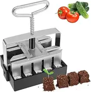 Mini Soil Blocker 3/4inch 20 Cell Manual Soil Block Maker Metal Garden Micro Soil Blocking Tool Handheld Seed Block Maker Tool Seed Block Making Tool for Outdoor Garden Seed Plants