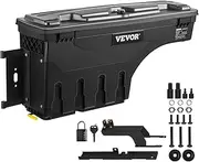 VEVOR Truck Bed Storage Box, Complete Bolt Accessory Kit, Lockable Swing Case with Password Padlock, 6.6 Gal/25 L ABS Wheel Well Tool Box, Compatible with Ford F-150 2015-2021, Drivers Side