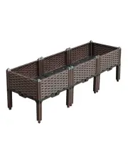 [SOGA] Raised Planter Box with Legs 120cm in Dark Brown