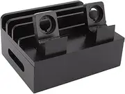 Yosoo Bamboo Charging Station, 5-Port USB Charger for Multiple Devices, Black