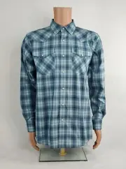 Ariat Men's Pro Series Malik Classic Fit Blue Snap Button Down Shirt Cowboy