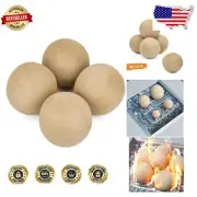 Elegant Set of 4 Beige Ceramic Fire Balls - 6" Round for Fire Pits & Fireplaces