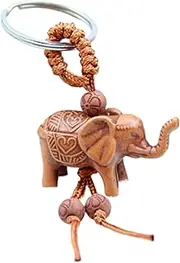 [Generic] Resin Elephant Keychain, Three Dimensional Carved Car Key Chain | Novelty Hanging Decoration for Backpack Unique Attribute Refer to description, Unique Attribute, Refer to description