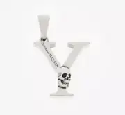 Alexander McQueen 'Y’ Alphabet Skull Necklace Pendant Retail: $295 New In Box