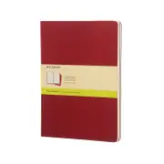 Moleskine Plain Cahier Notebook X-Large (Cranberry Red) [3-Pieces]