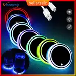 USB CHARGING CAR LED CUP HOLDER/ WATER BOTTOM MAT RGB LIGHT