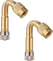 Gosknor 2pcs Tire Valve Extension, 45 Degree Tyre Valve Extension Adaptor Brass Tire Valve Stem Extenders Valve Stem Adapter for Cars Motorcycles Bicycles RV