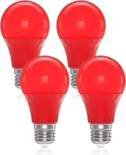 DoRight 9W Red LED E27 Light Bulbs, A60/A19 Colored Light Bulb E27 Red Filament Bulb 60W Equivalent Non-Dimmable for Home Party Bar Christmas Decoration Lighting (4-Pack)