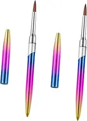 Beaupretty 2Pcs Nail Art Brush Gradient Color Nail Gel Painting Tool DIY Use Durable Smooth Brush Head