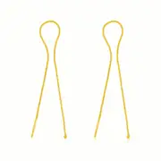 9ct Yellow Gold 11cm Threader Earrings