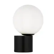 Novio Modern Table Desk Lamp Light Metal Glass Black Opal Matt