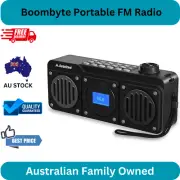 Boombyte Portable FM Radio Bluetooth Speaker 14W Stereo Sound USB SD MP3 Player