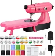 Flying Banana Mini Sewing Machine for Beginners, Girls Pink