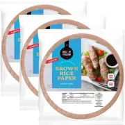 Round Brown Rice Paper Wraps 3 Pack | Perfect for Fresh Spring Rolls & Dumpli...