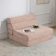 Erigiak Sofa Bed Foldable Mattress Luxury Miss Fabric, Folding Sleeper Chair Tatami Sofa Bed Floor Mattress Floor Couch, Fold Out Chair Bed Couch Futon Mattress for Guest Room, Living Room