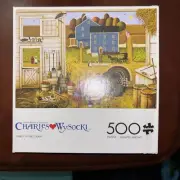 Buffalo Games Charles Wysocki Turkey in the Straw 500 Pc Puzzle With Poster