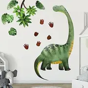 Lasuroa 3pcs Dinosaur Wall Stickers, Large Dinosaur Wall Decals, Green, Brown PVC, Cartoon Style, Wall Stickers, Decor for Boys Children Kids Toddler Room, Kindergarten, Nursery, Classroom