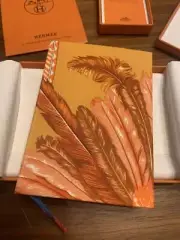 Hermes Feather Design Silk Note